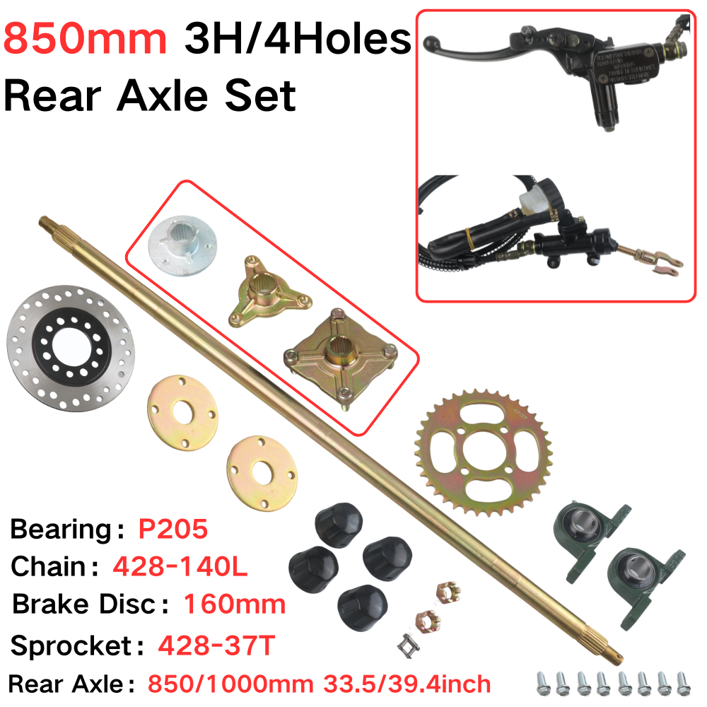 Sprocket Chain - Eje Trasero Completo de 850 mm