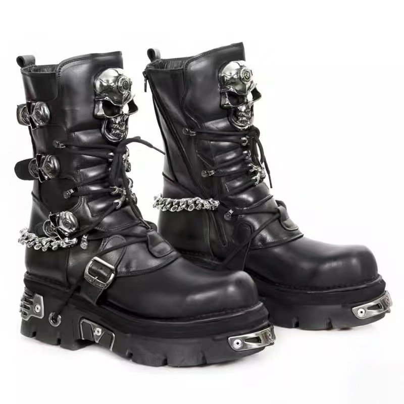 Botas de moto de cuero genuino - Motorcycle Chain reseña y precio